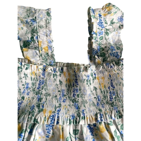 Janie & Jack Floral Smocked Ruffle Top Size 6 Sleeveless 100% Cotton - Picture 2 of 6